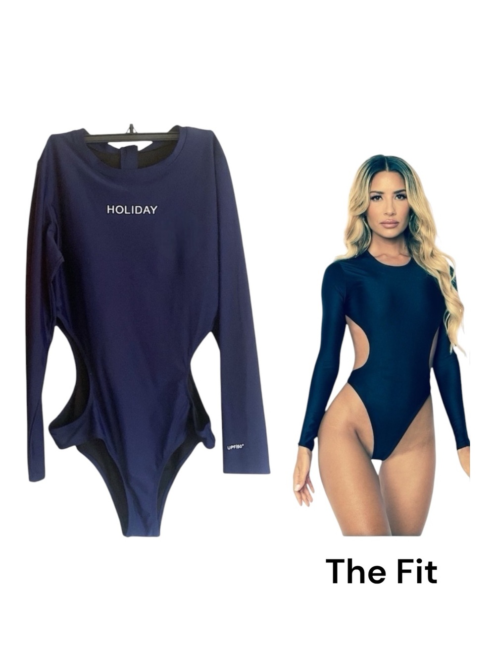 One Piece Rashguard Cutout Waist Swimsuit Long Sleeve